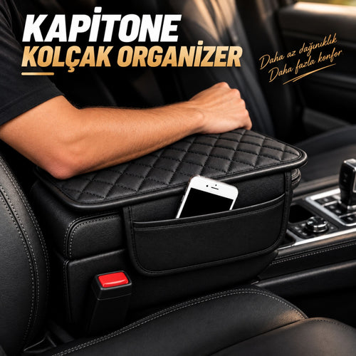 Oto Organizer - Kapitone Deri Kolçak Kılıfı