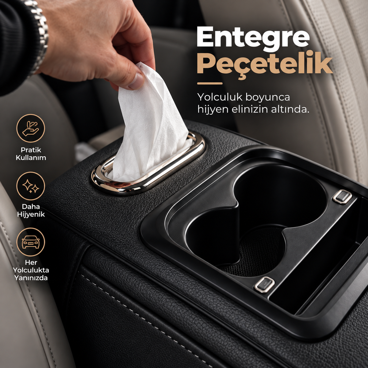 Oto Organizer - Premium Kolçak Üstü