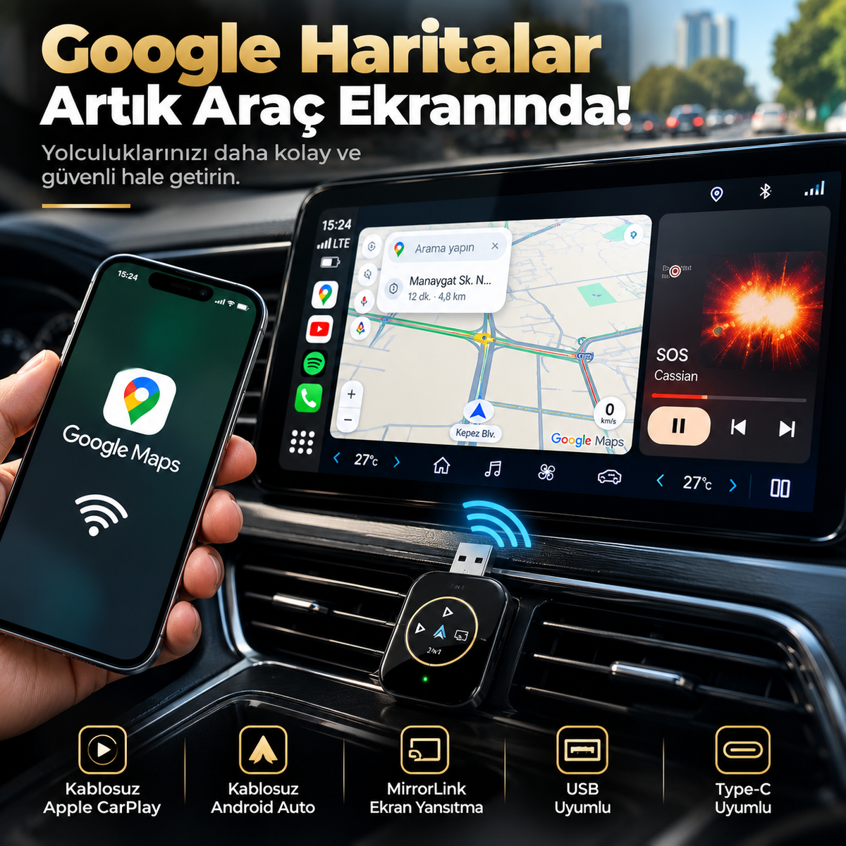 Oto Organizer - Araç Multimedya Adaptörü