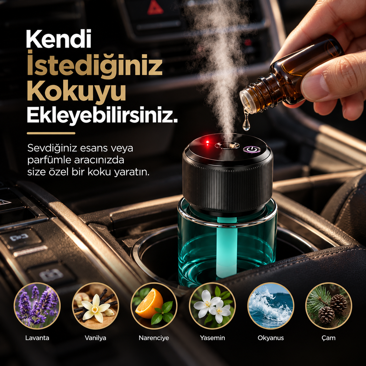 Oto Organizer - Araç İçi Buharlı Koku Cihazı